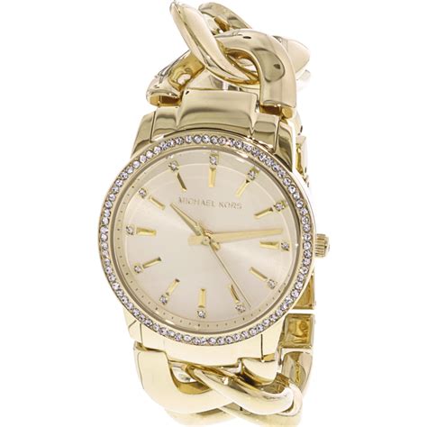 michael kors nini pavé gold tone watch|Michael Kors Women's Lady Nini Chain Watch, 3 Hand Quartz .